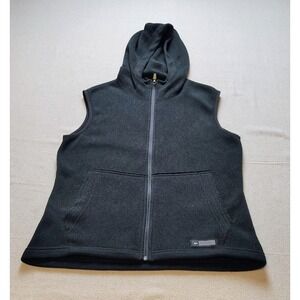 REI Recreational Equipment Inc Mens Fleece Hooded Vest Full Zip Gray Medium 22